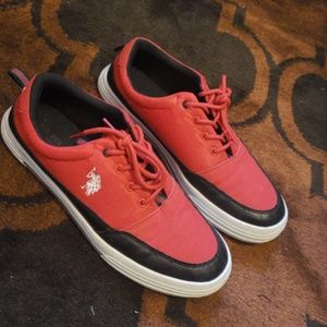 Red polo sneakers